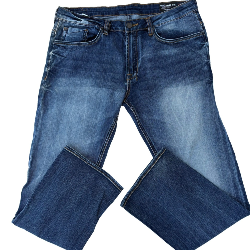 Buffalo David Bitton Lucas-X ST Relaxed Straight Jeans 36x32 Buckle Exclusive